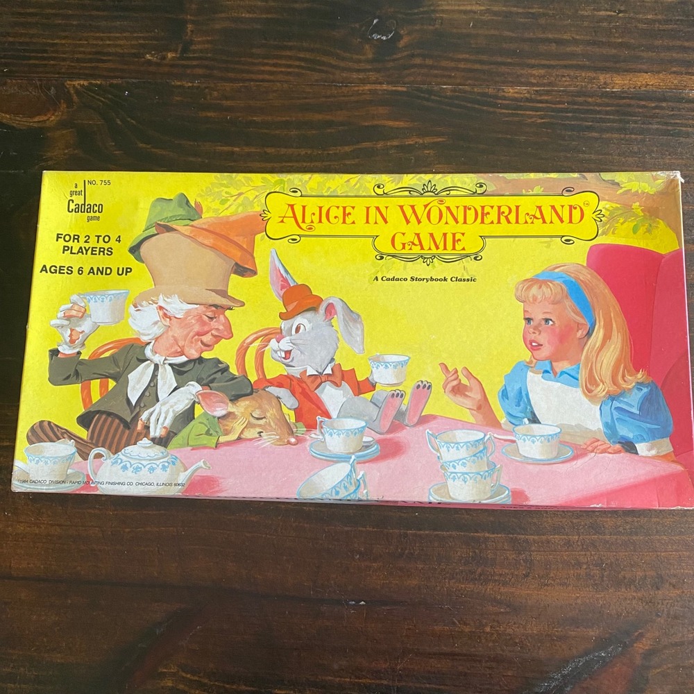 Vintage 1984 Cadaco Alice in Wonderland‎ Board Game COMPLETE Storybook Classic